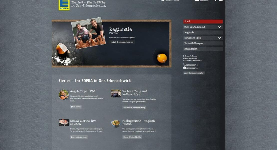 Neue Webseite von EDEKA Zierles in Oer-Erkenschwick
